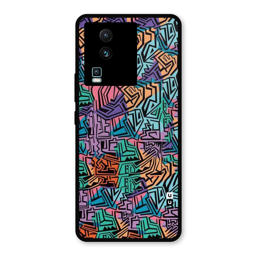 Abstract Lining Colors Metal Back Case for iQOO Neo 7