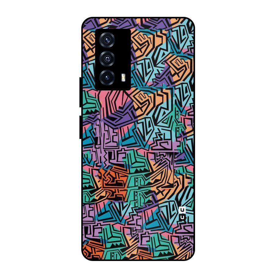 Abstract Lining Colors Metal Back Case for iQOO Z5