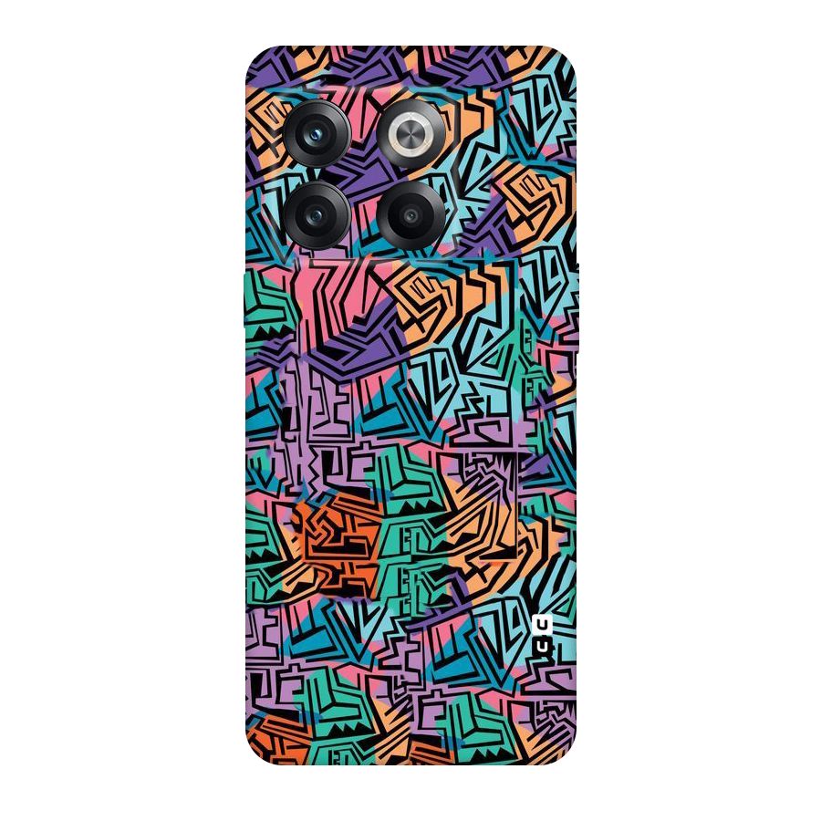 Abstract Lining Colors Original Polycarbonate Back Case for OnePlus 10T