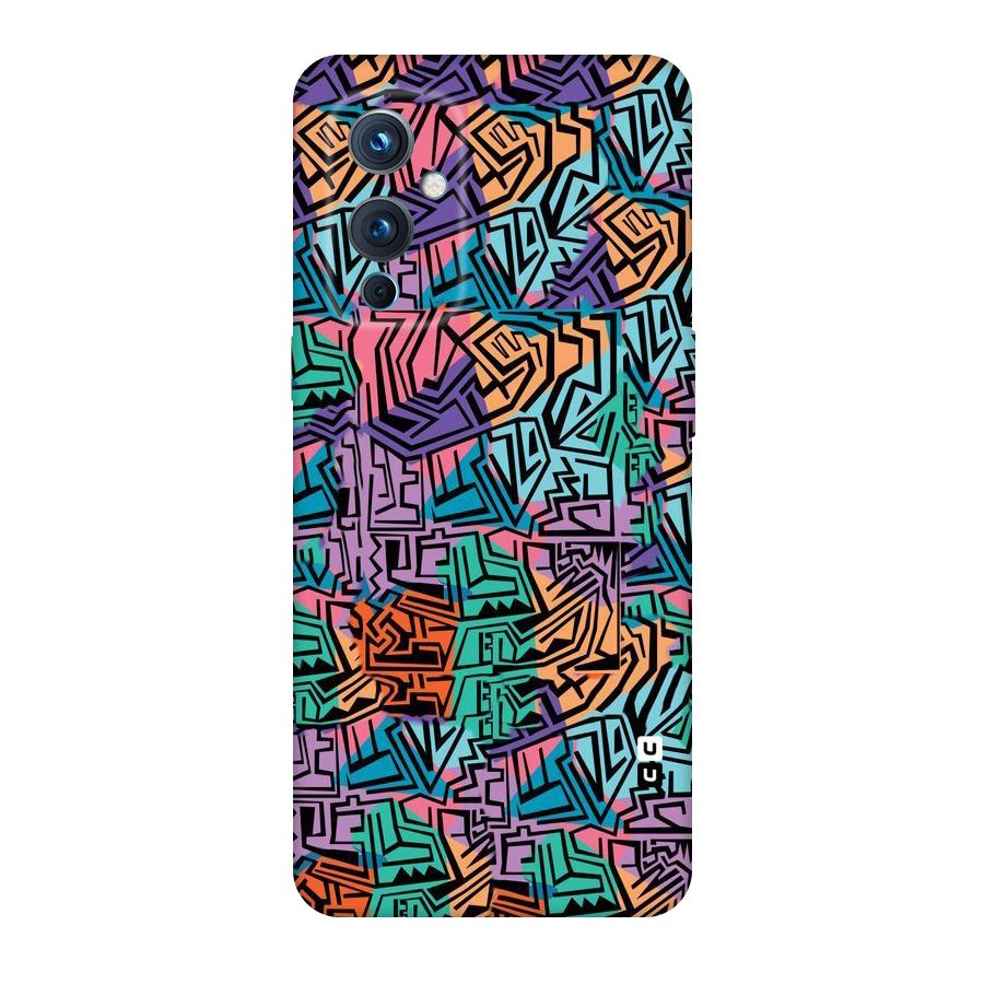 Abstract Lining Colors Original Polycarbonate Back Case for OnePlus 9