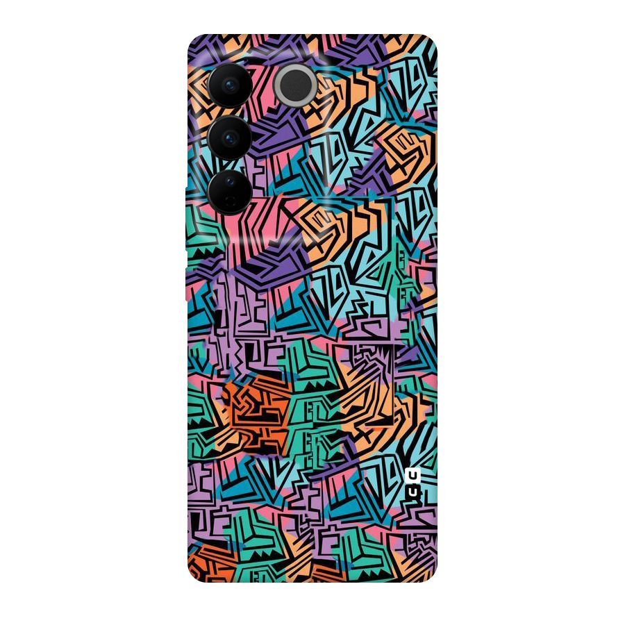 Abstract Lining Colors Original Polycarbonate Back Case for Vivo V27