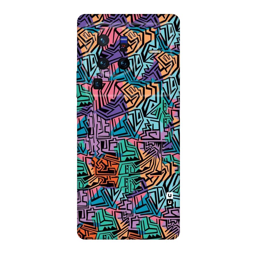 Abstract Lining Colors Original Polycarbonate Back Case for Vivo X80