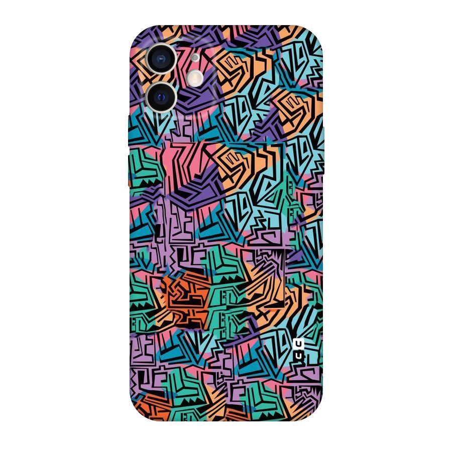 Abstract Lining Colors Original Polycarbonate Back Case for iPhone 12