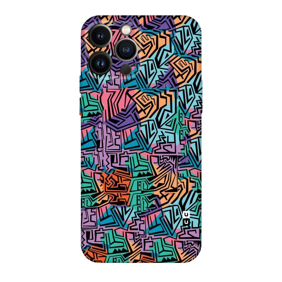 Abstract Lining Colors Original Polycarbonate Back Case for iPhone 13 Pro Max
