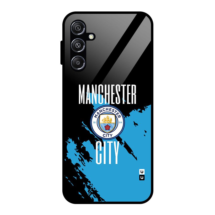 Abstract Manchester Glass Back Case for Galaxy M34 5G