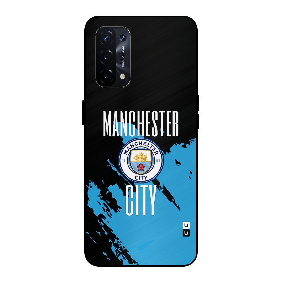 Abstract Manchester Metal Back Case for Oppo A74 5G