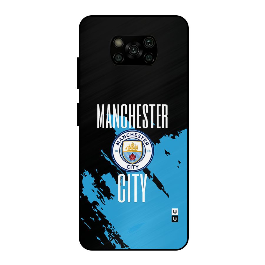 Abstract Manchester Metal Back Case for Poco X3