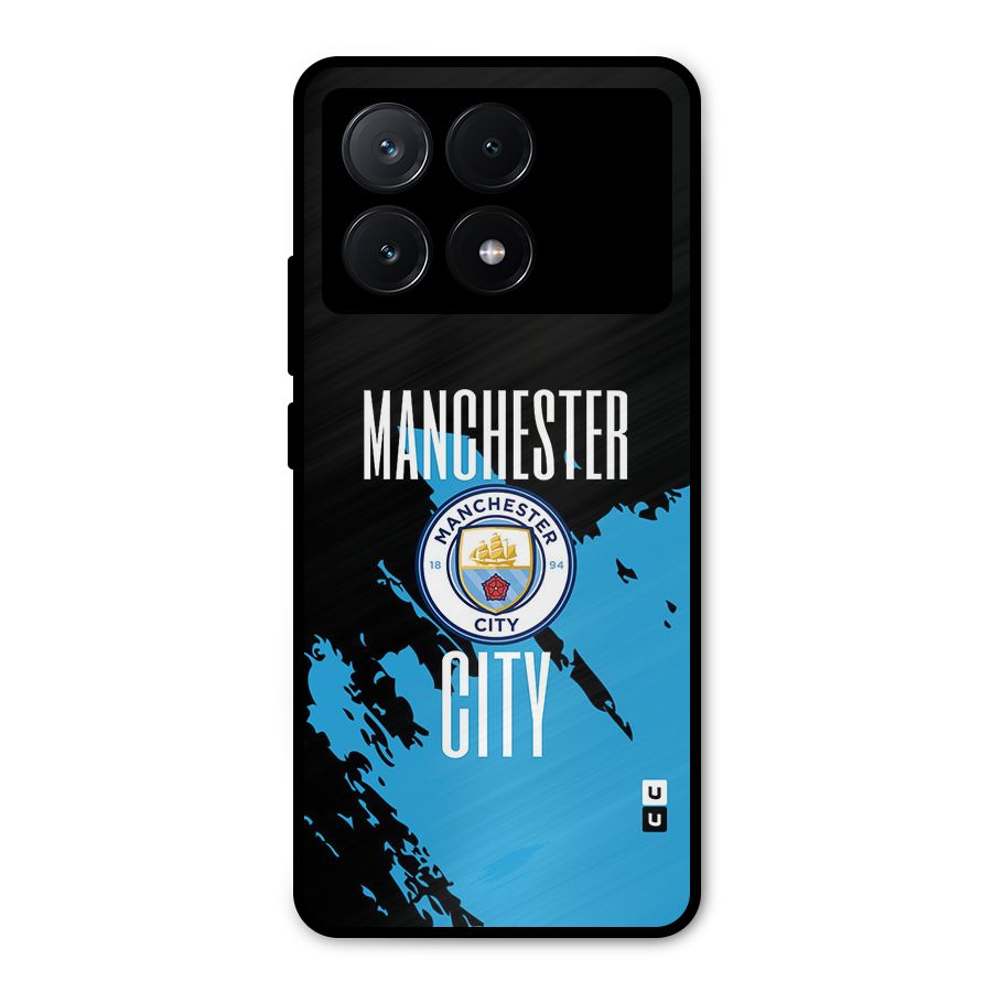 Abstract Manchester Metal Back Case for Poco X6 Pro