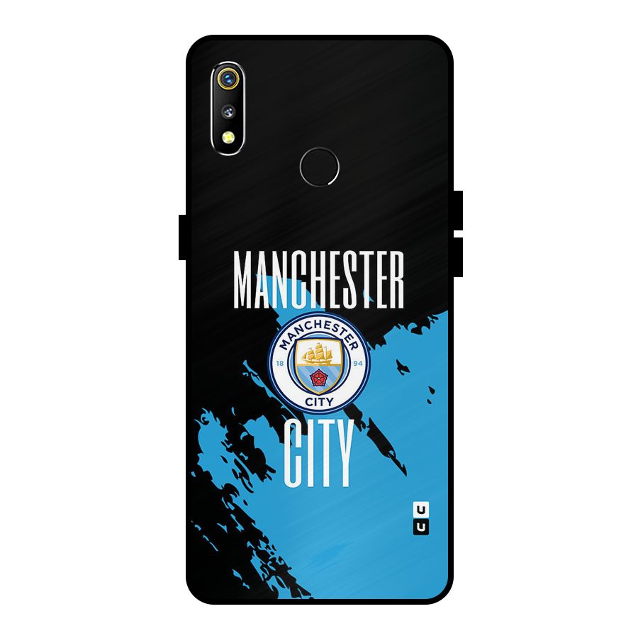 Abstract Manchester Metal Back Case for Realme 3