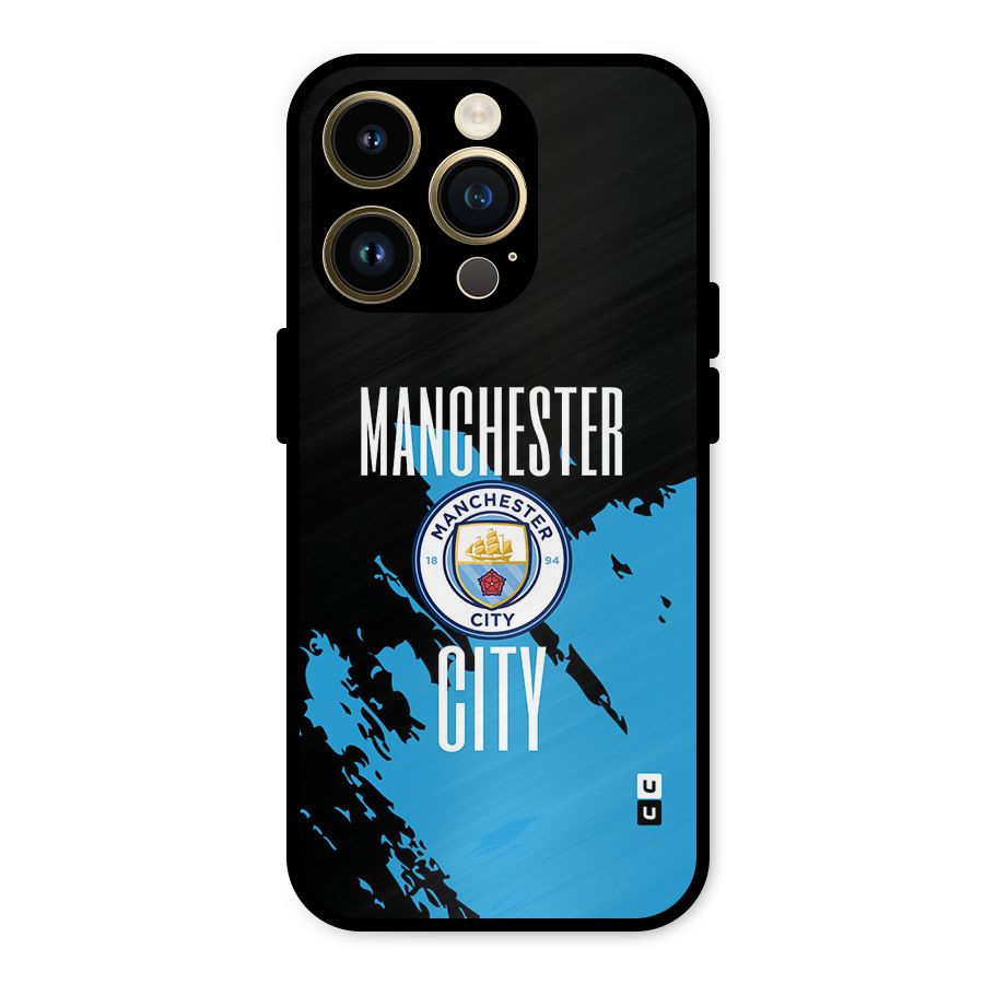 Abstract Manchester Metal Back Case for iPhone 14 Pro