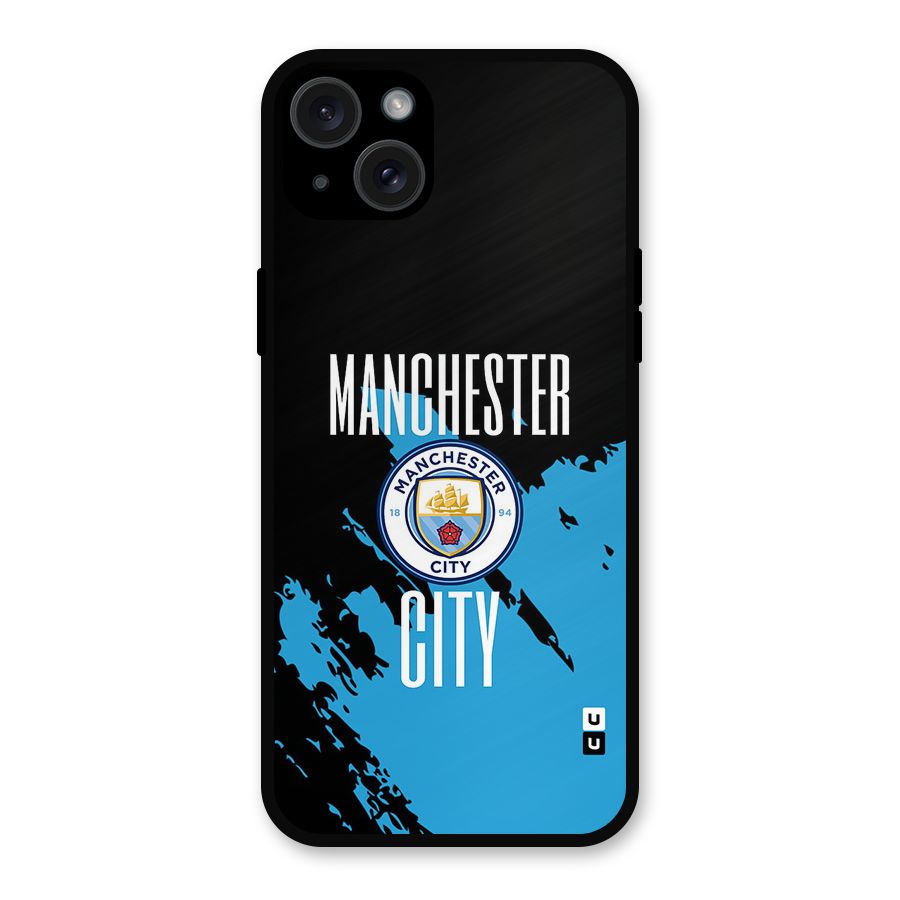 Abstract Manchester Metal Back Case for iPhone 15 Plus
