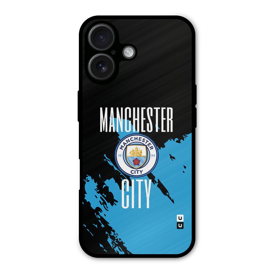 Abstract Manchester Metal Back Case for iPhone 16