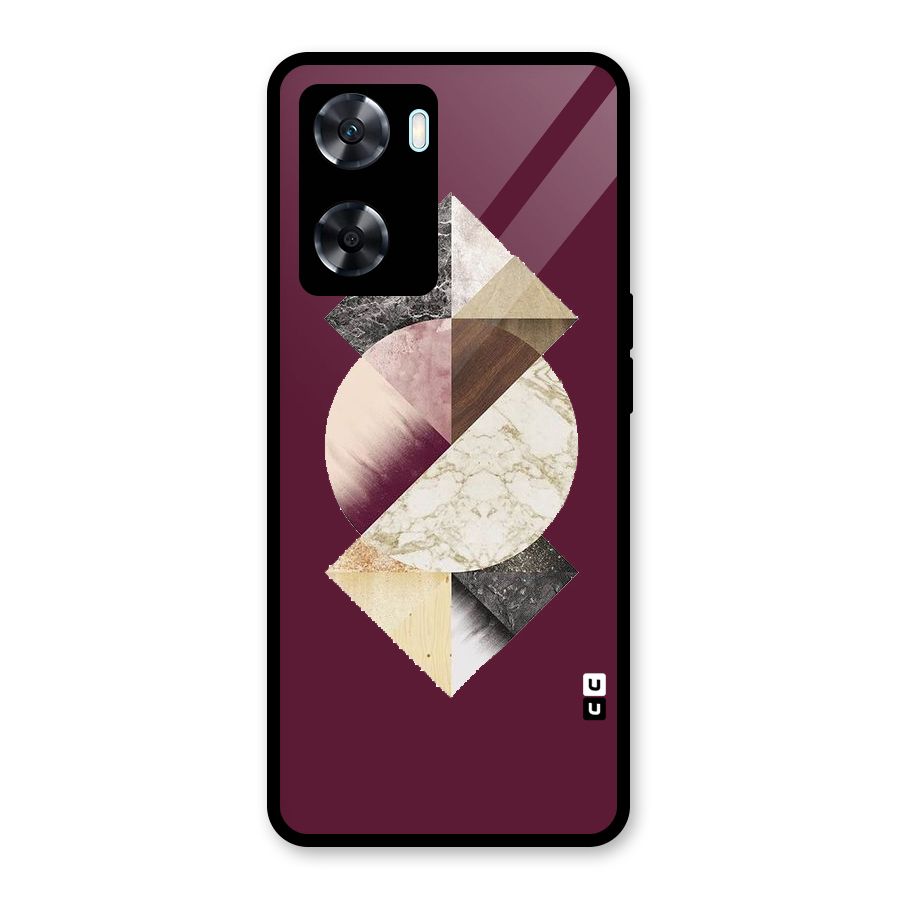 Abstract Marble Pattern Glass Back Case for Oppo A77s