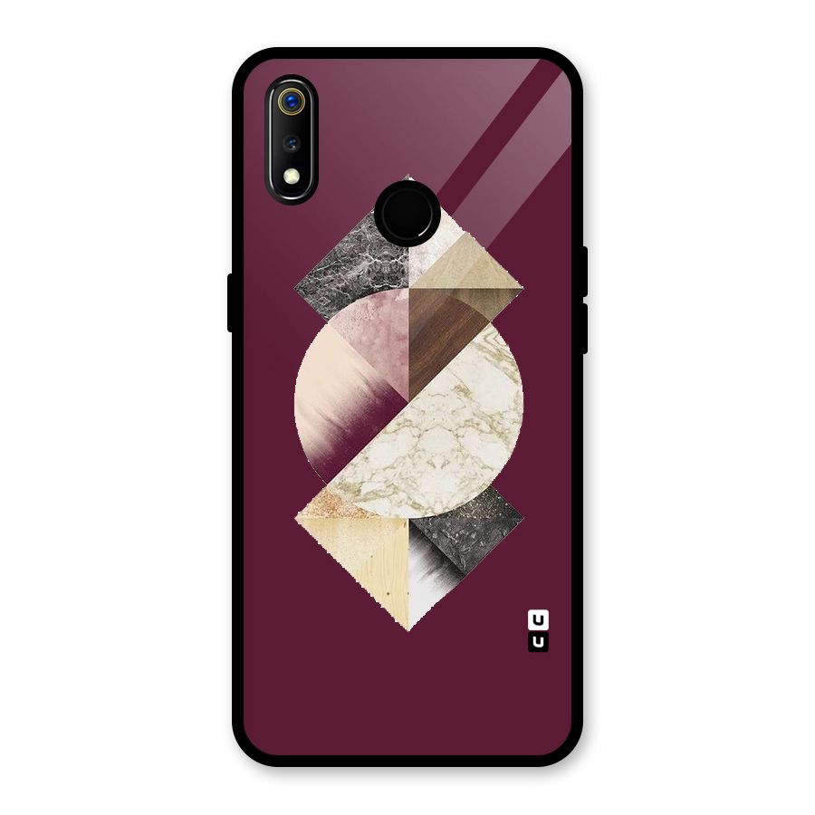 Abstract Marble Pattern Glass Back Case for Realme 3i