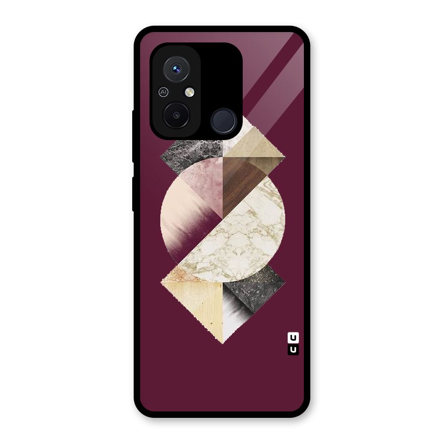 Abstract Marble Pattern Glass Back Case for Redmi 12C