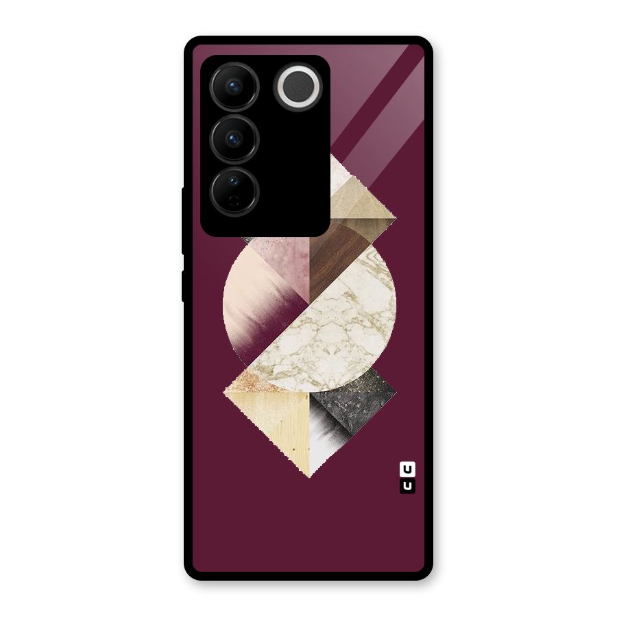 Abstract Marble Pattern Glass Back Case for Vivo V27