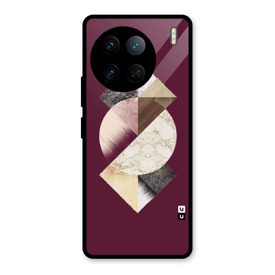 Abstract Marble Pattern Glass Back Case for Vivo X90 Pro