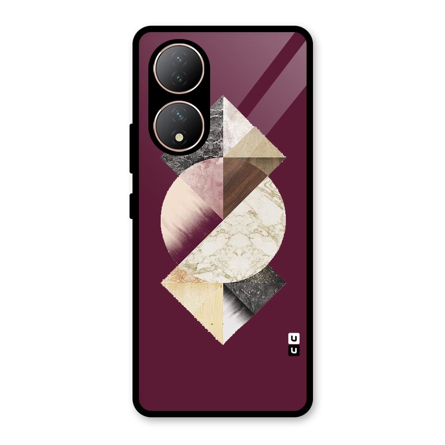 Abstract Marble Pattern Glass Back Case for Vivo Y100A