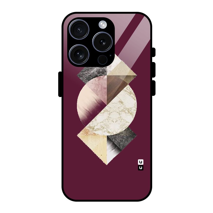 Abstract Marble Pattern Glass Back Case for iPhone 15 Pro