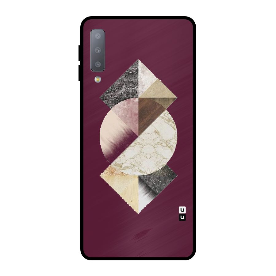 Abstract Marble Pattern Metal Back Case for Galaxy A7 (2018)
