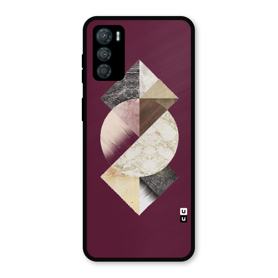 Abstract Marble Pattern Metal Back Case for Moto G42