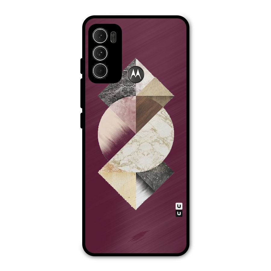 Abstract Marble Pattern Metal Back Case for Moto G60