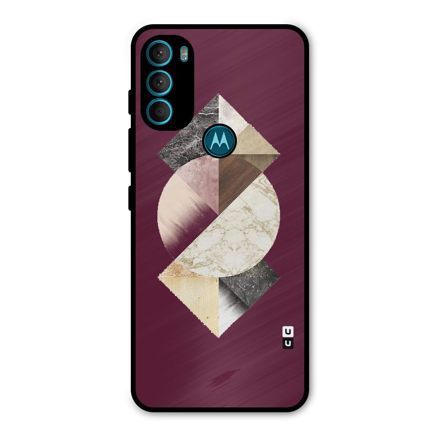 Abstract Marble Pattern Metal Back Case for Moto G71 5G