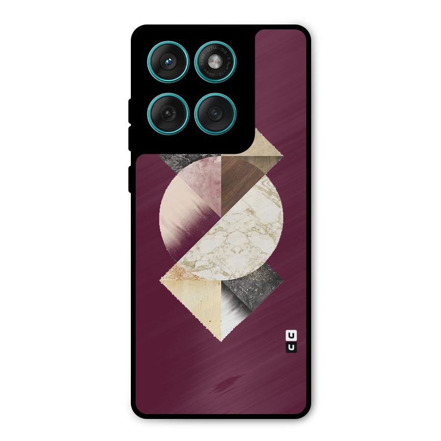 Abstract Marble Pattern Metal Back Case for Motorola Edge 60