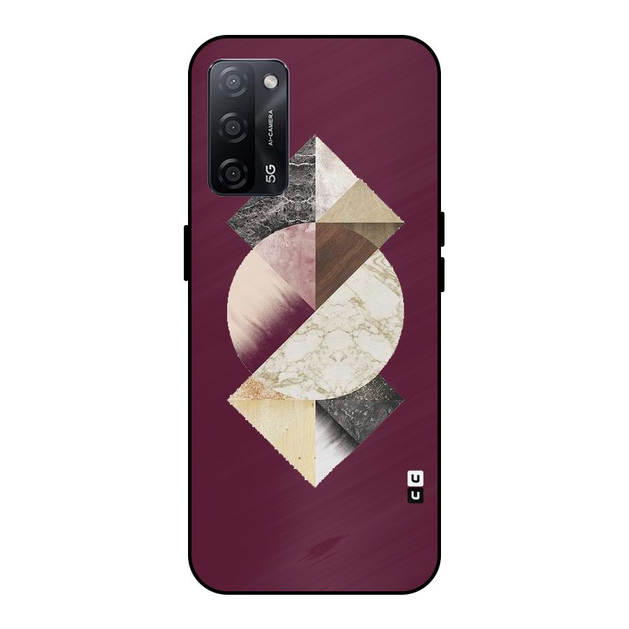 Abstract Marble Pattern Metal Back Case for Oppo A53s 5G