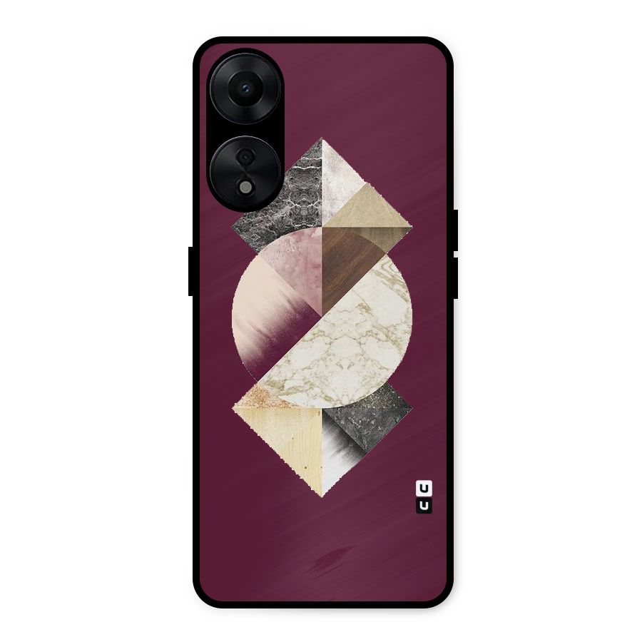 Abstract Marble Pattern Metal Back Case for Oppo A78 5G