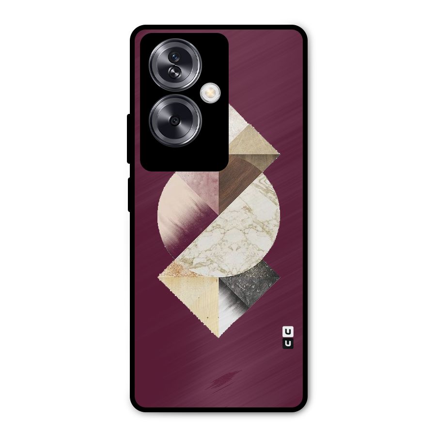 Abstract Marble Pattern Metal Back Case for Oppo A79 5G
