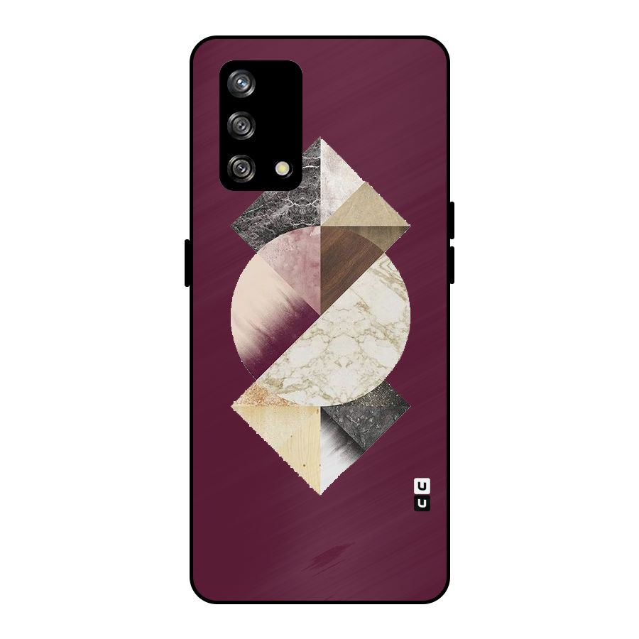 Abstract Marble Pattern Metal Back Case for Oppo F19