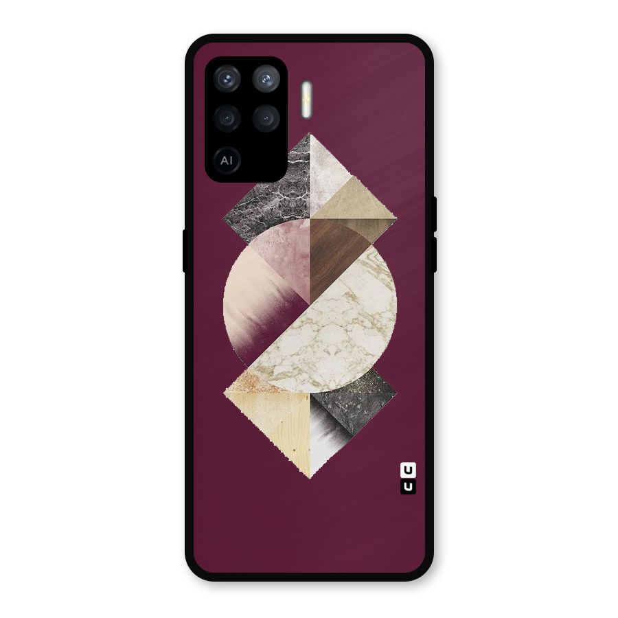 Abstract Marble Pattern Metal Back Case for Oppo F19 Pro