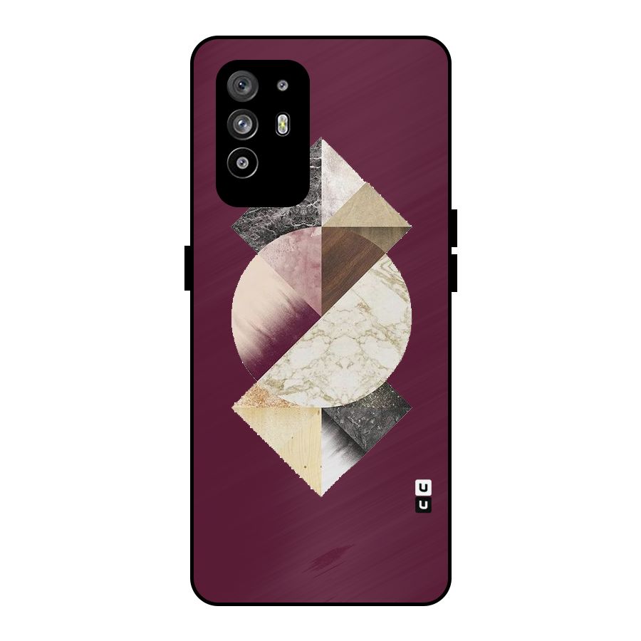 Abstract Marble Pattern Metal Back Case for Oppo F19 Pro Plus 5G