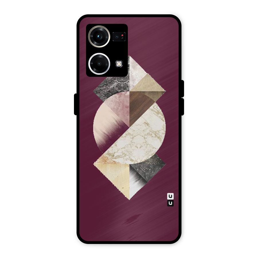 Abstract Marble Pattern Metal Back Case for Oppo F21s Pro 4G