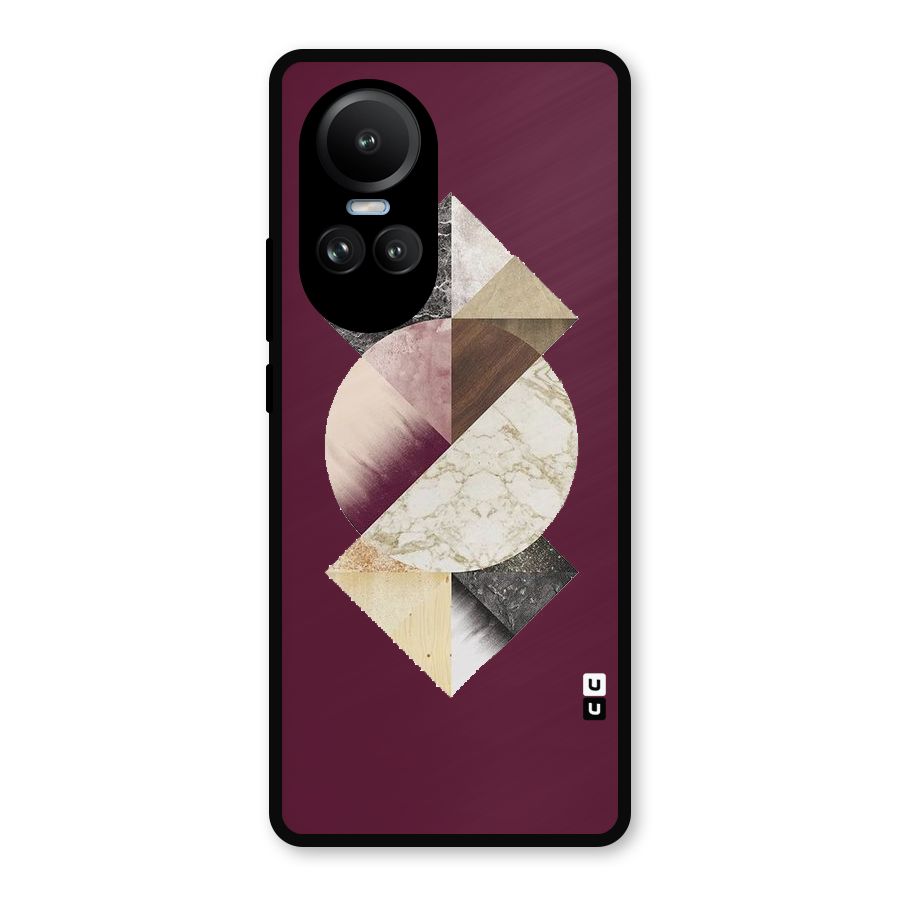 Abstract Marble Pattern Metal Back Case for Oppo Reno10 Pro
