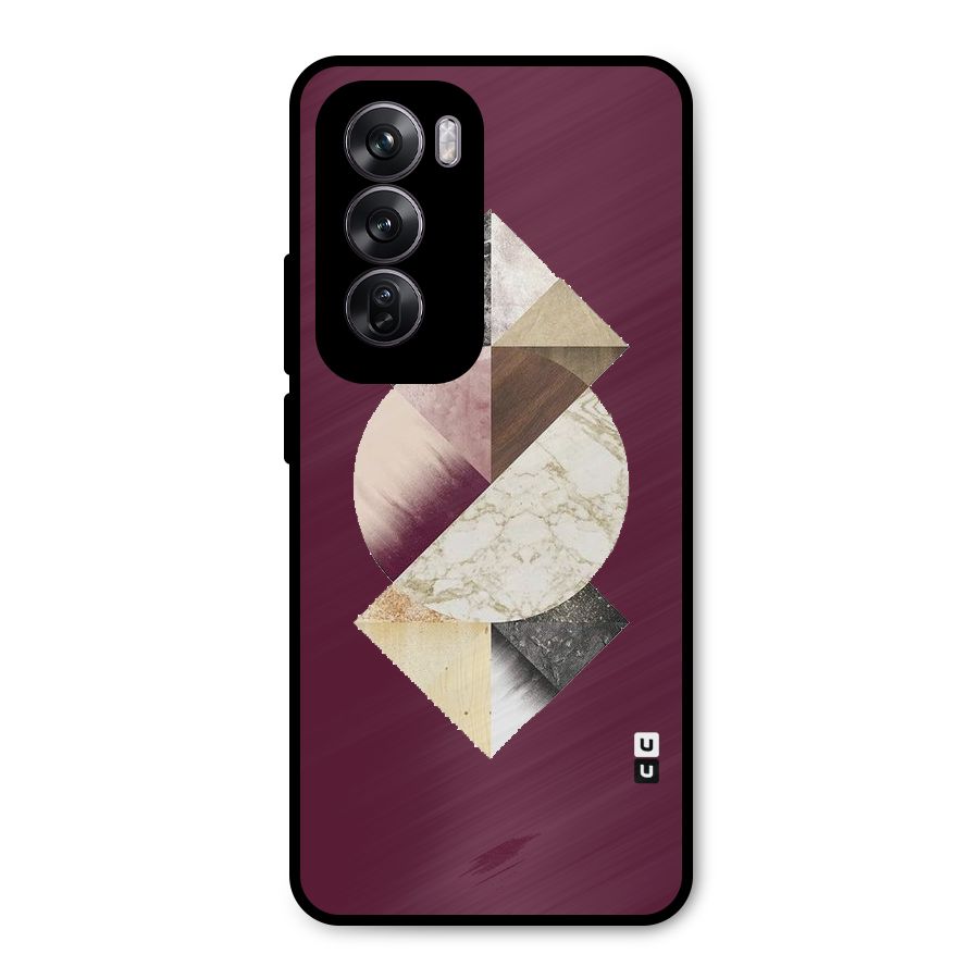 Abstract Marble Pattern Metal Back Case for Oppo Reno12 Pro