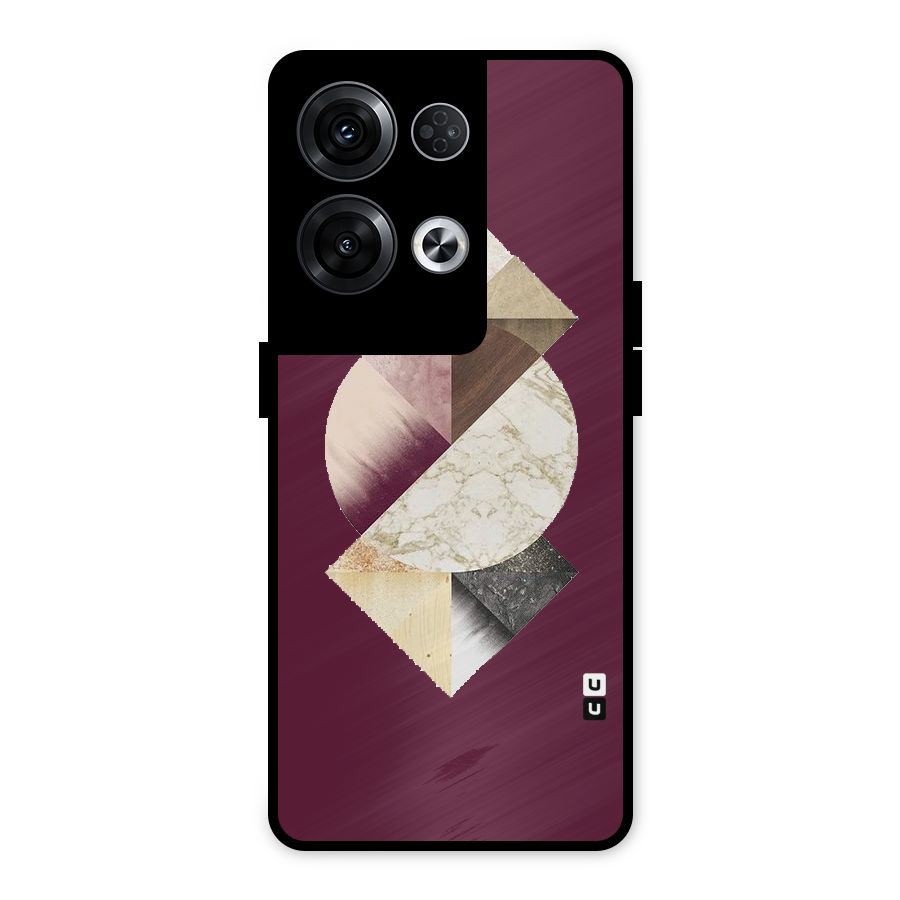 Abstract Marble Pattern Metal Back Case for Oppo Reno8 Pro 5G