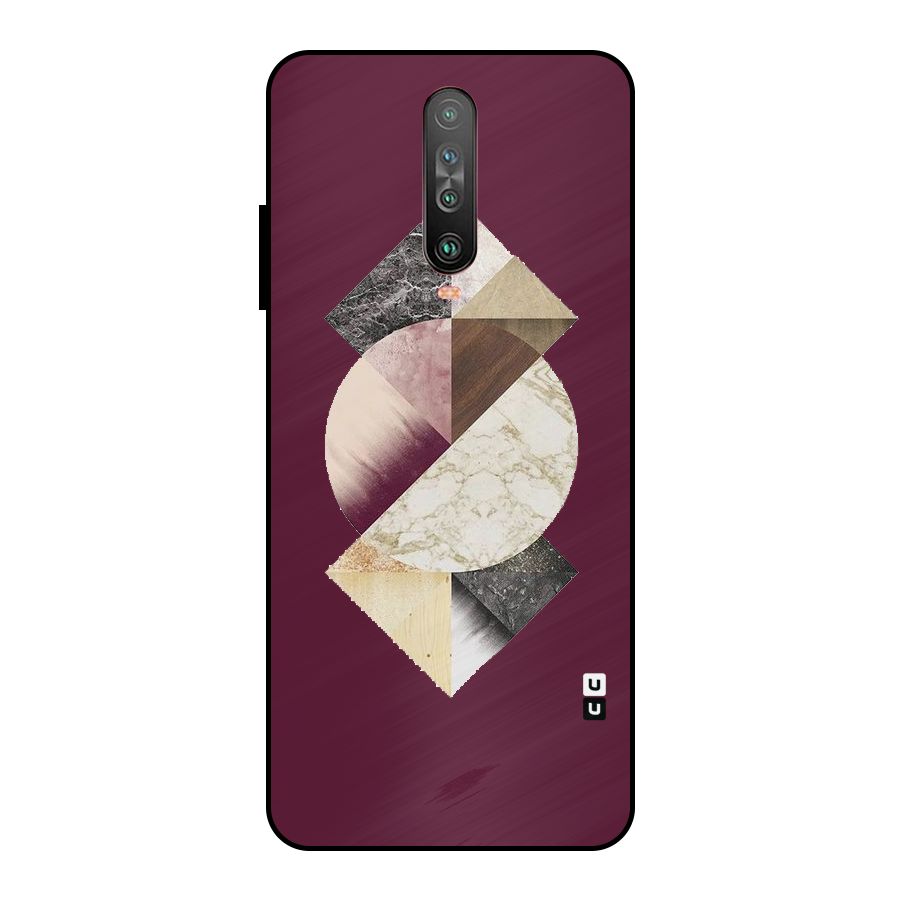 Abstract Marble Pattern Metal Back Case for Poco X2