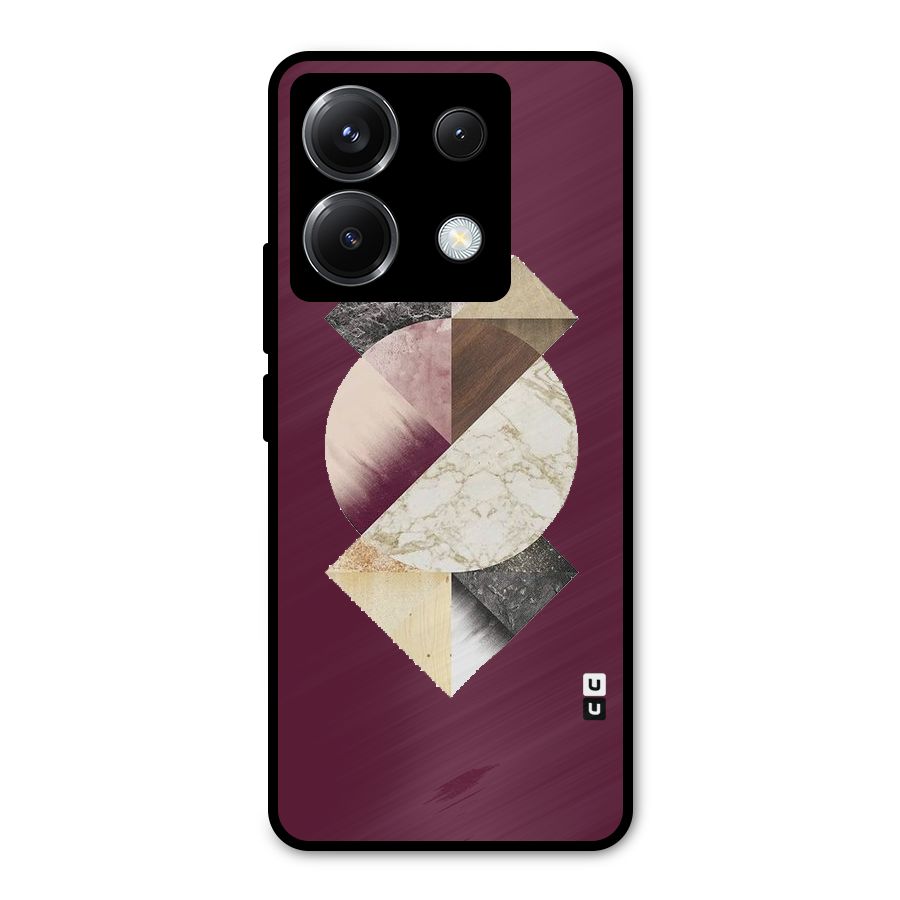 Abstract Marble Pattern Metal Back Case for Poco X6