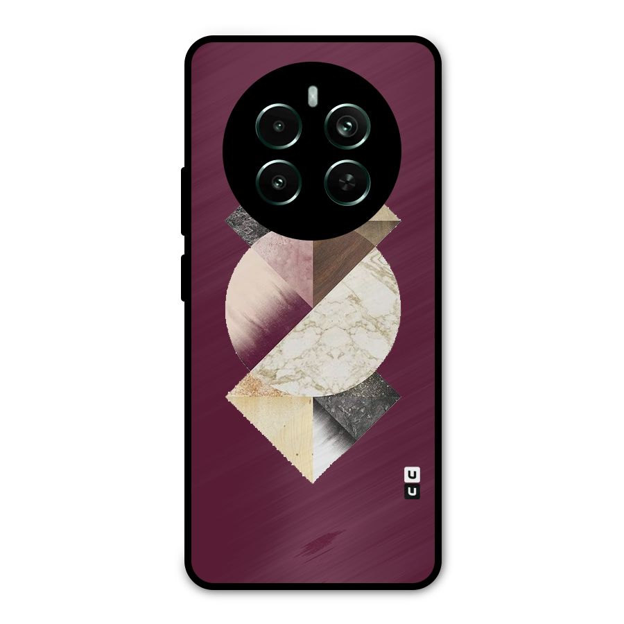 Abstract Marble Pattern Metal Back Case for Realme 12 Pro Plus
