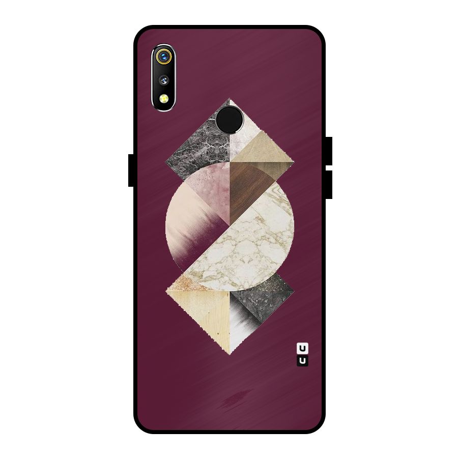 Abstract Marble Pattern Metal Back Case for Realme 3i