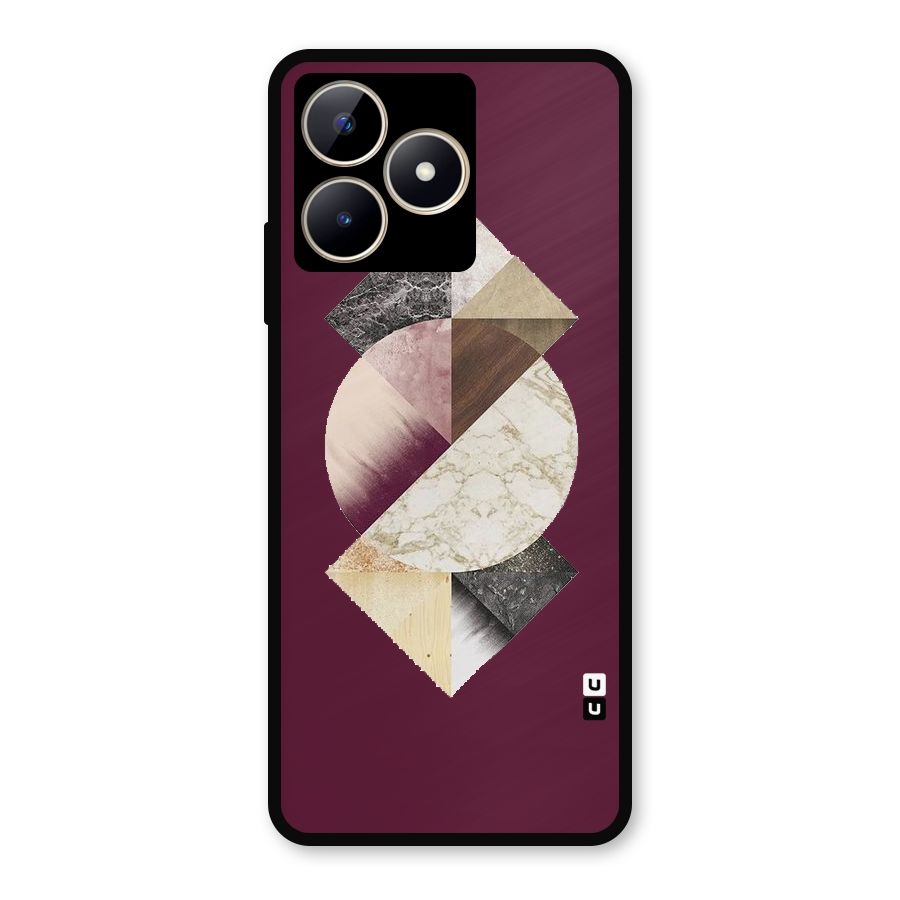 Abstract Marble Pattern Metal Back Case for Realme Narzo N53