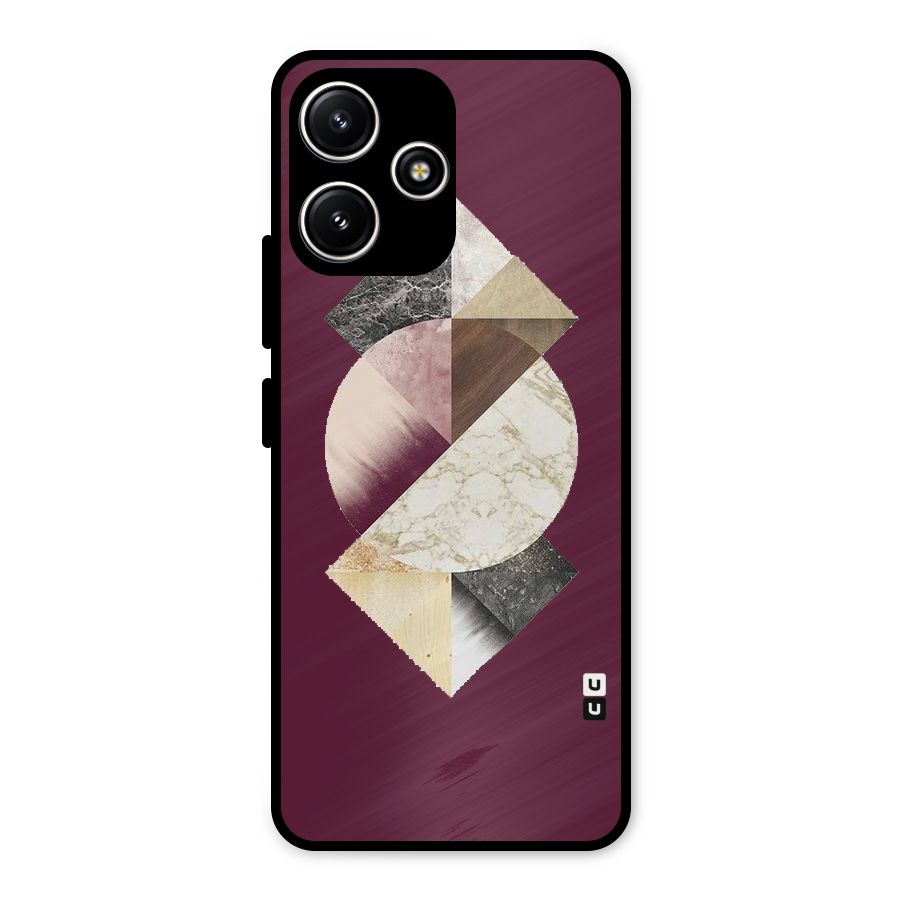Abstract Marble Pattern Metal Back Case for Redmi 12 5G