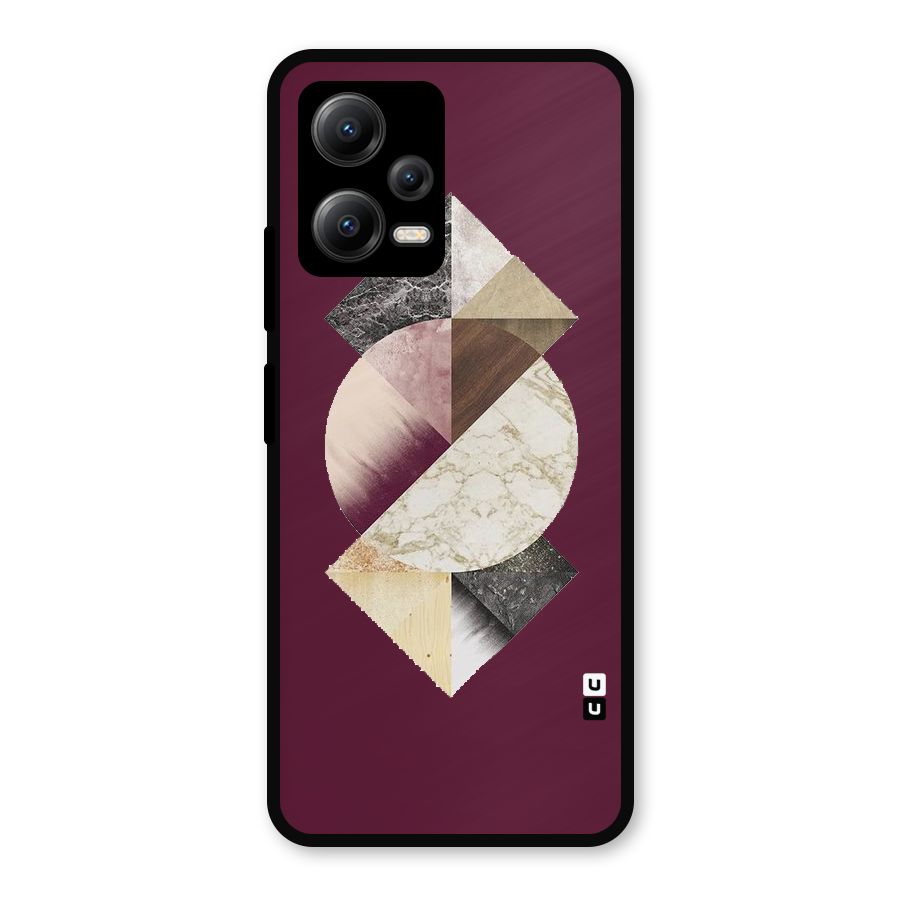 Abstract Marble Pattern Metal Back Case for Redmi Note 12 5G
