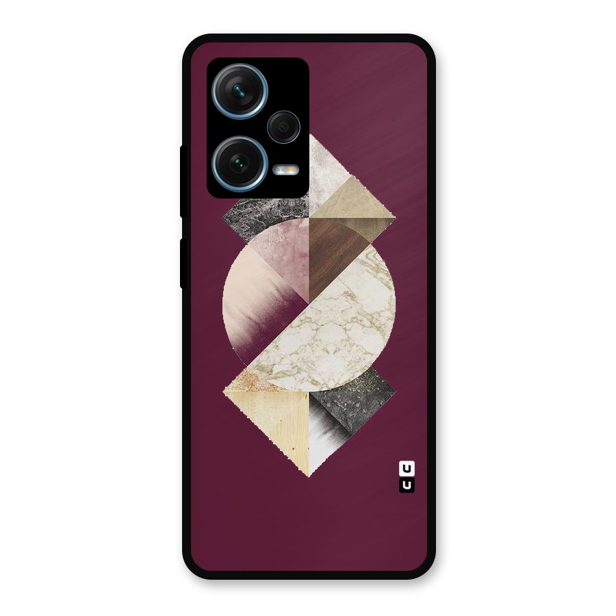 Abstract Marble Pattern Metal Back Case for Redmi Note 12 Pro Plus 5G
