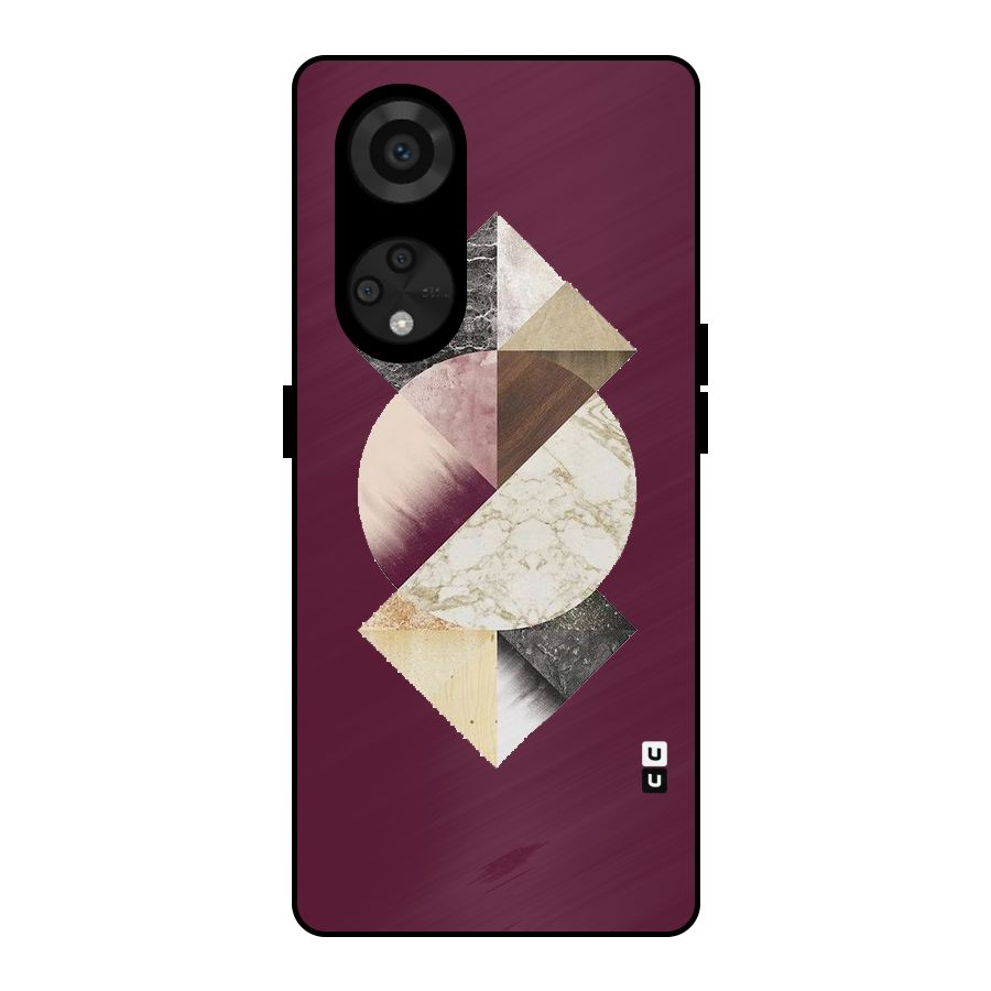 Abstract Marble Pattern Metal Back Case for Reno8 T 5G