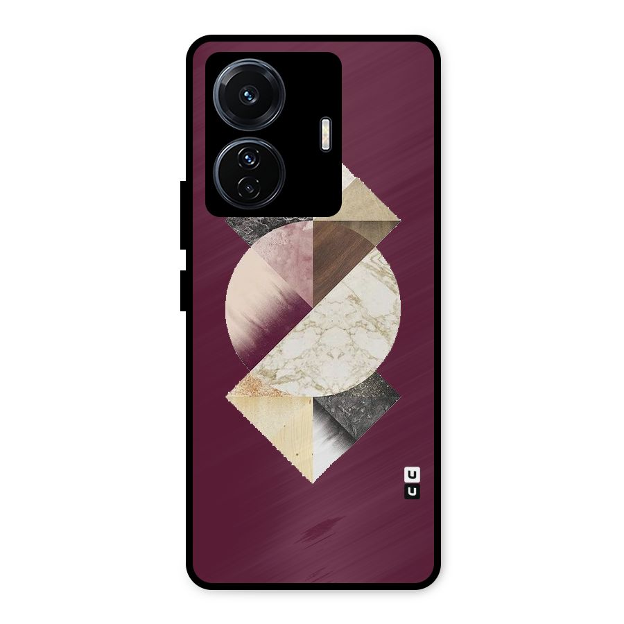 Abstract Marble Pattern Metal Back Case for Vivo T1 Pro