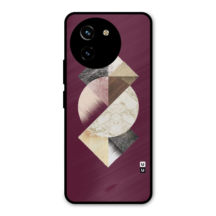 Abstract Marble Pattern Metal Back Case for Vivo T3x