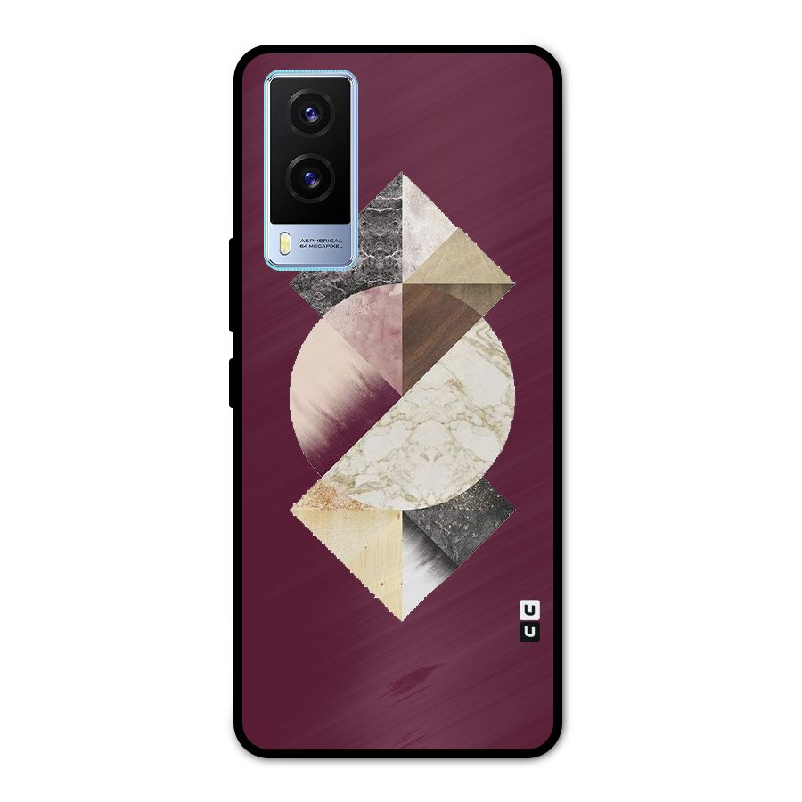 Abstract Marble Pattern Metal Back Case for Vivo V21e 5G